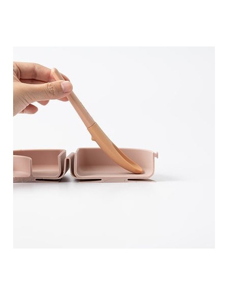 Recipient diversificare hrana bebelusi Miniware Silifold, 100% din silicon alimentar, Almond Butter