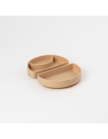 Recipient diversificare hrana bebelusi Miniware Silifold, 100% din silicon alimentar, Almond Butter