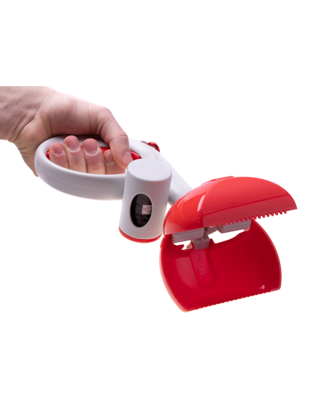 Lopatica automata cu dispenser saci pentru colectarea excrementelor animalelor de companie, Rosu