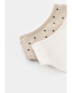 Set 2 bavete Girafa, BabyCosy, Ecru/Mink 2