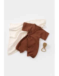 Salopeta petrecuta din muselina, BabyCosy, 100% bumbac... 2