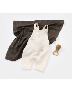 Salopeta de vara cu pantaloni lungi din muselina,...