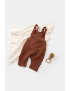 Salopeta de vara cu pantaloni lungi din muselina,... 2
