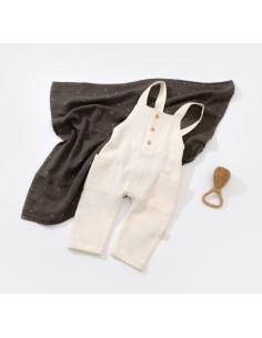 Salopeta de vara cu buzunare din muselina, BabyCosy, 100%...
