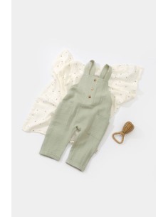 Salopeta de vara cu buzunare din muselina, BabyCosy, 100%... 2