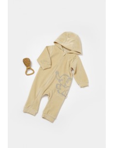 Salopeta Elefant cu maneca lunga si gluga din 80%bumbac...