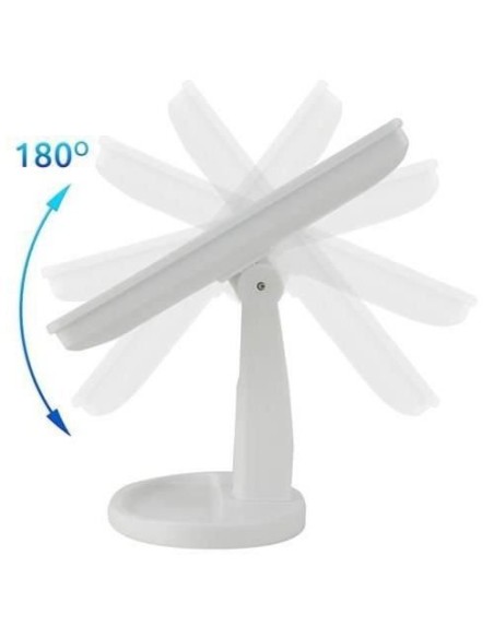 Oglinda cosmetica, cu LED, unghi reglabil, nivel iluminare reglabil, alb, 4xAA, 16.5x12.5x26 cm, Isotrade