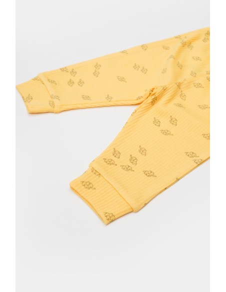 Set 3 piese:bluza, pantaloni si caciulita Printed, BabyCosy, 50% modal+50% bumbac, Lamaie (Marime: 9-12 luni)