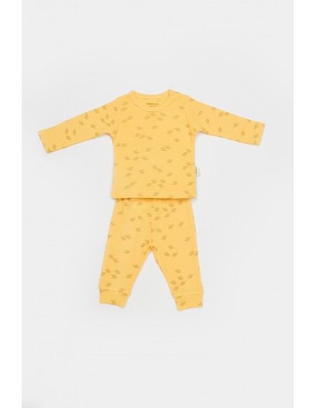 Set 3 piese:bluza, pantaloni si caciulita Printed, BabyCosy, 50% modal+50% bumbac, Lamaie (Marime: 12-18 Luni)