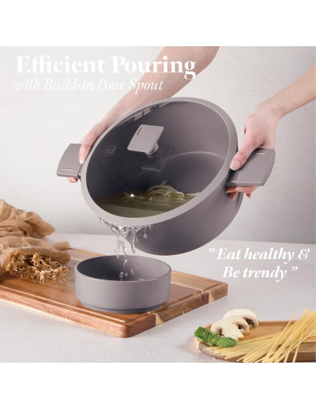 Cratita cu capac 20 cm, 2.5 litri, Berlinger Haus, Taupe Collection, BH/8100