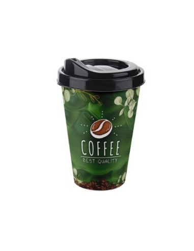 Pahar pentru cafea cu capac , plastic, 400 ml,...