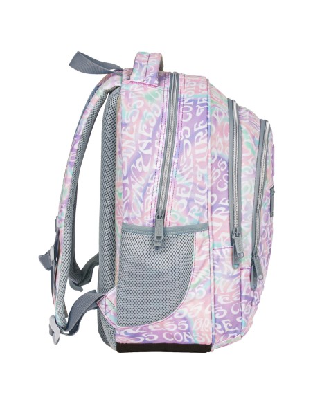 Ghiozdan pentru fetite, Backup, Impermeabil, litere pastel, cu 3 compartimente, PLB6O18, 42x30x20cm