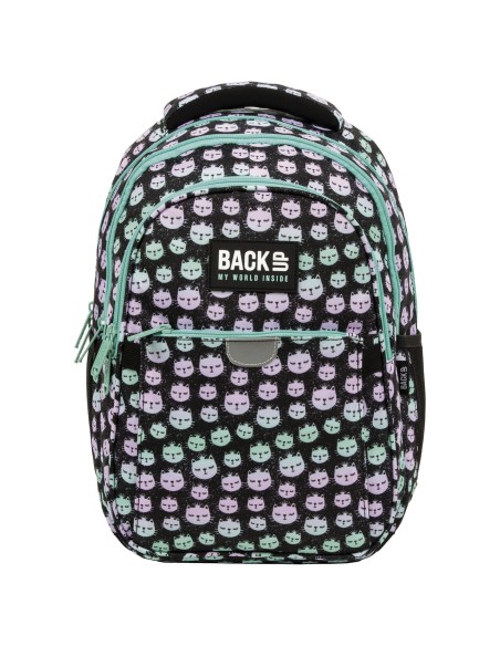 Ghiozdan pentru fetite, Backup, Impermeabil, RainBow Cat, 3 compartimente, PLB5P06, 39x27x20 cm