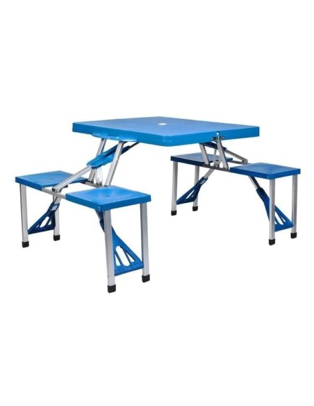 Masa plianta, camping, cu 4 scaune, 82x82x70 cm, Malatec