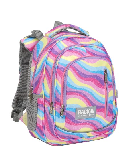 Ghiozdan pentru fetite, Backup, Impermeabil, Rainbow, cu 3 compartimente, PLB6R21, 39x27x20cm
