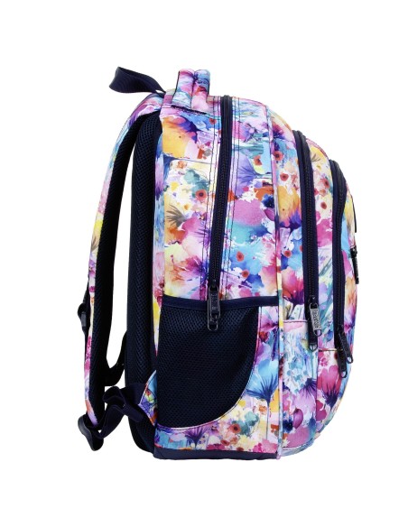 Ghiozdan pentru fetite, Backup, Impermeabil, Floricele, cu 3 compartimente, PLB6O09, 42x30x20cm