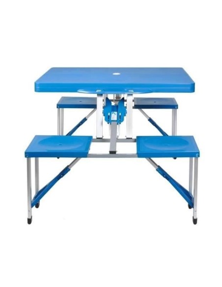 Masa plianta, camping, cu 4 scaune, 82x82x70 cm, Malatec
