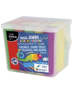 Set 20 bucati creta colorata, Kidea KRJKN20KA, neon