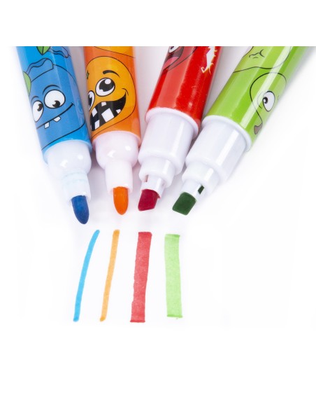 Set 6 carioci, Kidea, Parfumate, Cu doua fete, 21 x 16.5 x 1.5 cm, Multicolor, PZD6KA