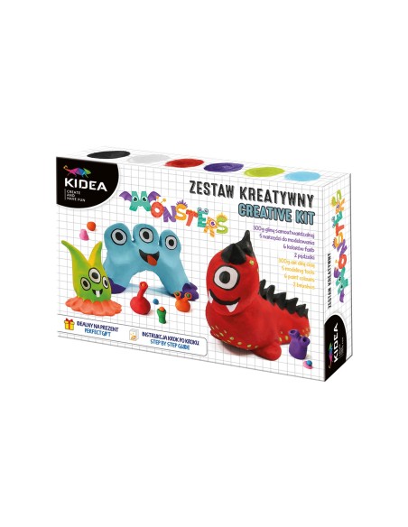 Set creativ, Kidea, Multicolor, Plastelina Monsters, GSZPKA
