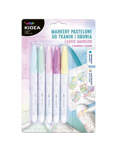 Set markere textile 5/set, MPOT5KA, Kidea