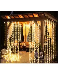 Instalatie de Craciun, perdea ploaie alba rece, 384...