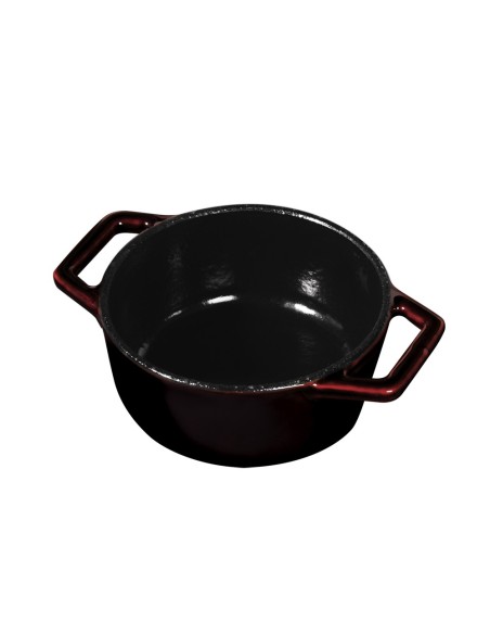 Cratita cu capac, 10 cm, din fonta emailata, Burgundy Metallic Line, Berlinger Haus, BH 6495