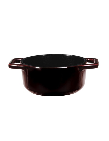 Cratita cu capac, 10 cm, din fonta emailata, Burgundy Metallic Line, Berlinger Haus, BH 6495