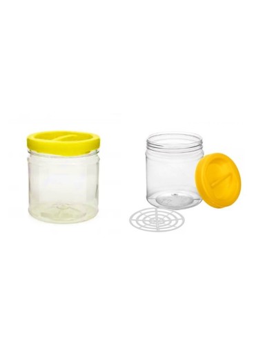 Pet borcan din plastic 1 litru+ capac si maner
