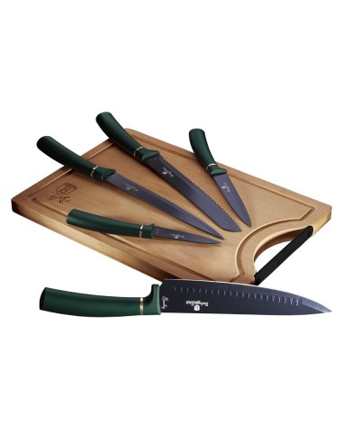 Set de 6 cutite din otel inoxidabil, Emerald...