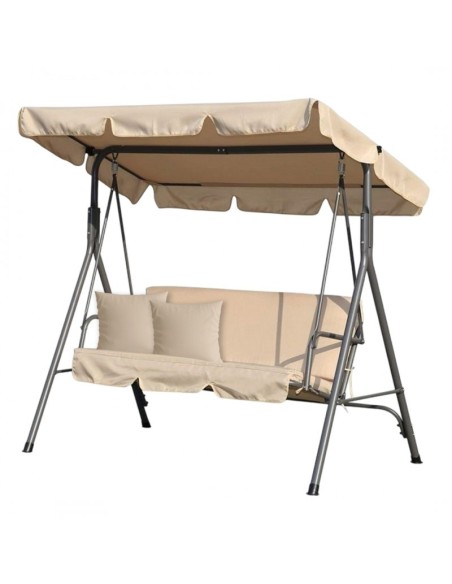 Balansoar gradina acoperit, 3 locuri, maxim 260 kg, perne bej, JollyMag, HO01K
