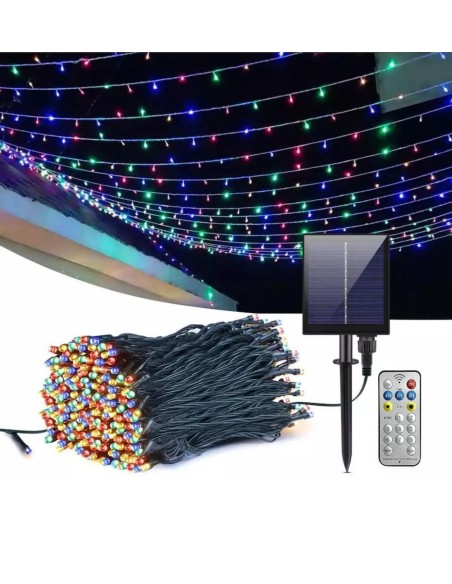 Instalatie solara  pentru exterior 500 led-uri , multicolora , 50m