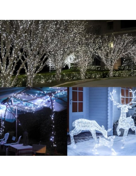 Instalatie Craciun pentru exterior  500 leduri , lumina alb-rece
