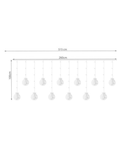 Instalatie luminoasa tip perdea, model glob,...