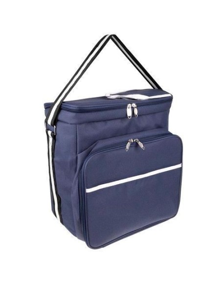 Geanta picnic, termoizolanta, impermeabila, cu maner, albastru, 35x23x35 cm, Isotrade