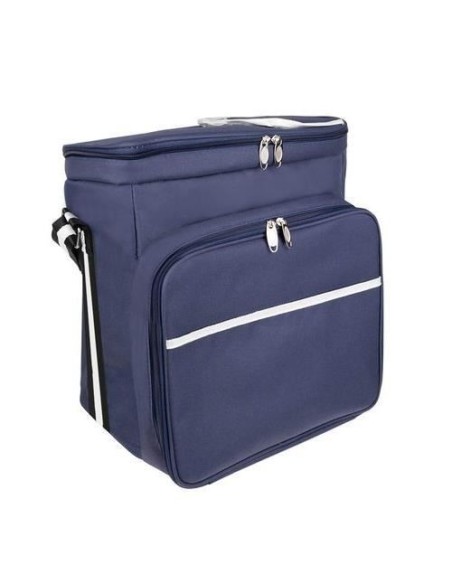 Geanta picnic, termoizolanta, impermeabila, cu maner, albastru, 35x23x35 cm, Isotrade